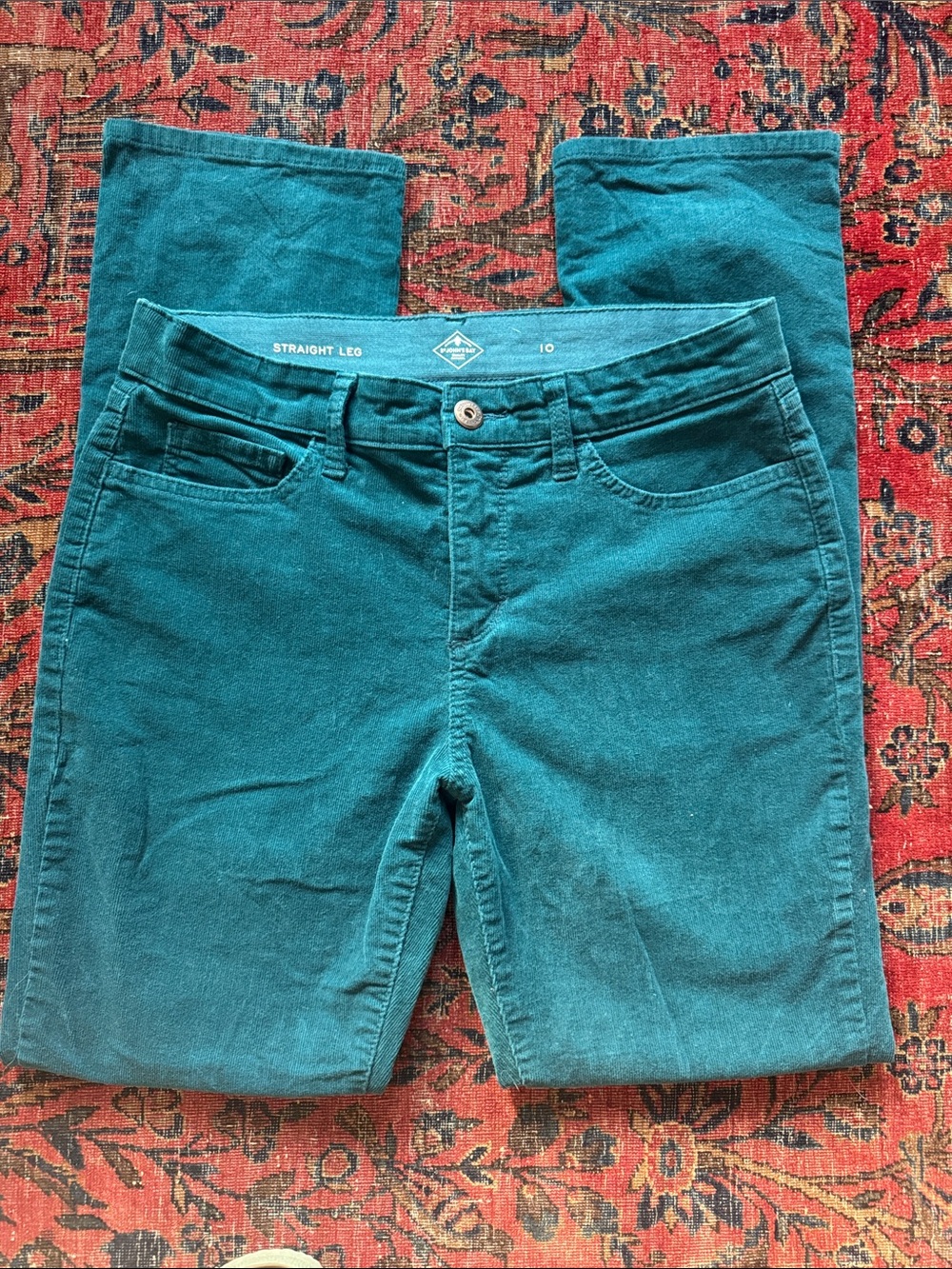 St. John's Bay Teal Straight Leg corduroy pants